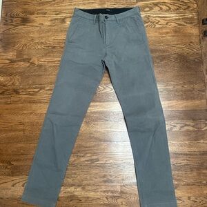 THEORY Men's Gray Solid Straight-Leg Chino Pants SZ 29